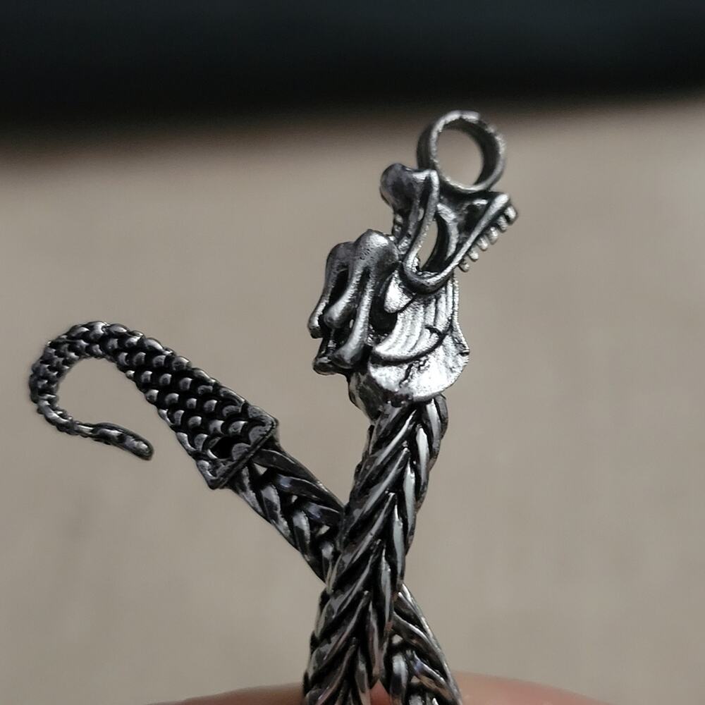 Dark silver 3D dragon bracelet